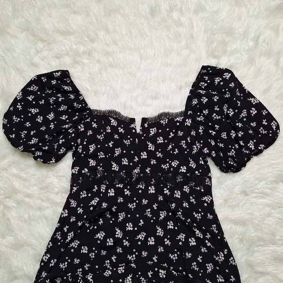 Forever 21 Plus Black Floral Lace Maxi Dress Size 0X - Picture 7 of 15